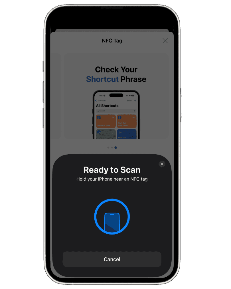 Daily app NFC tag scanning