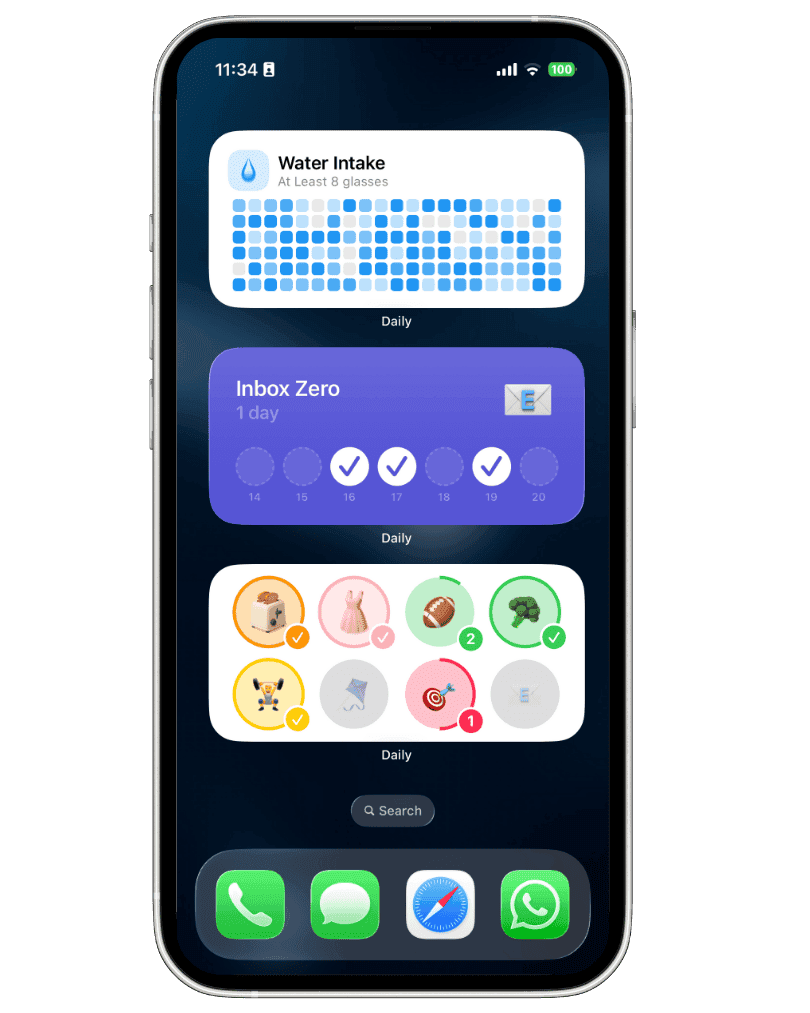 Daily app Home Screen widgets