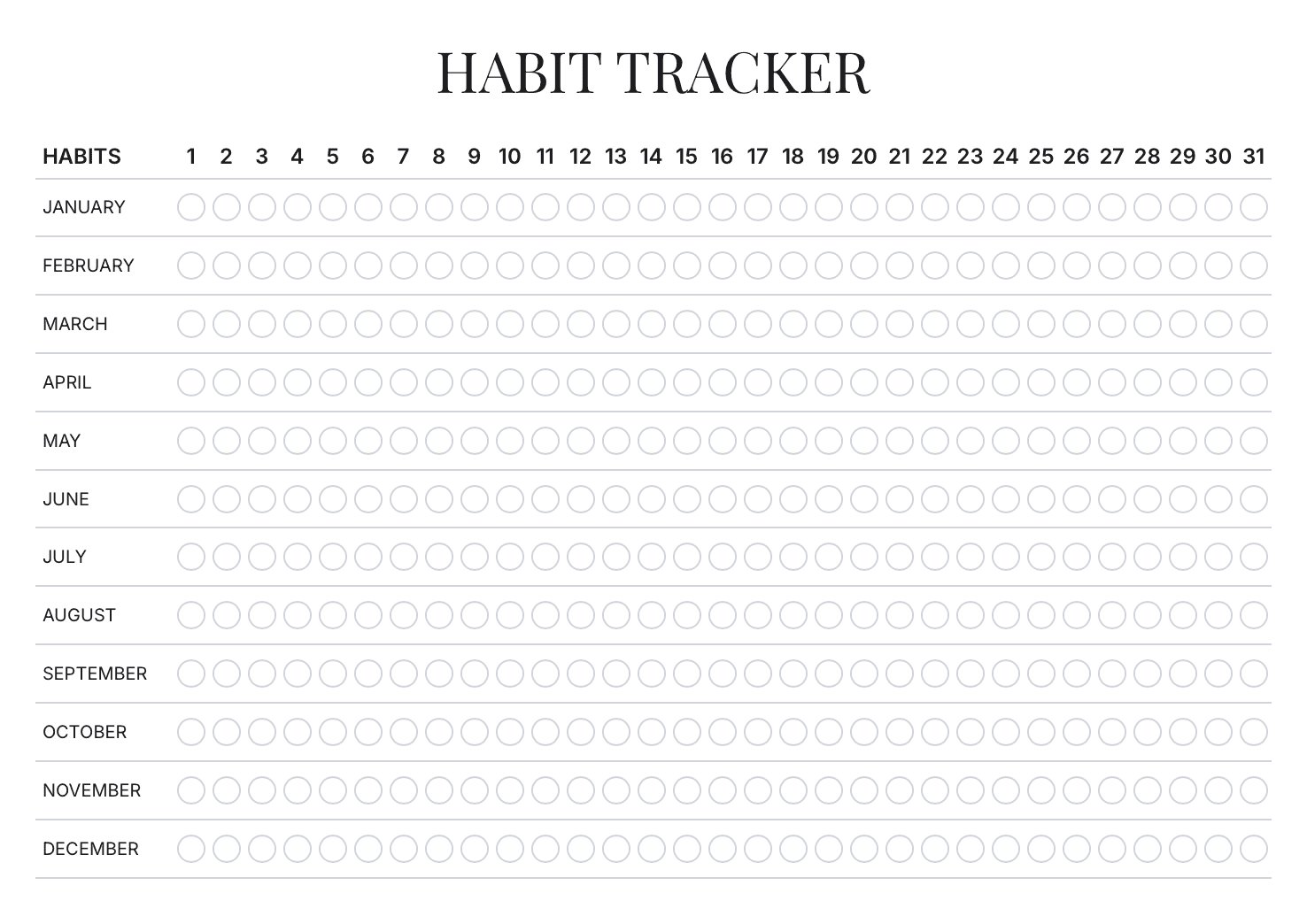 Yearly Tracker